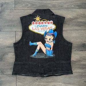 Betty Boop Las Vegas Hand-painted Denim Vest
